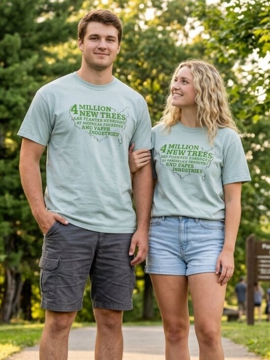 Comfort Colors Tops - 4 Million Trees are Planted Everyday by Industries Sage-green Awareness Tshirt